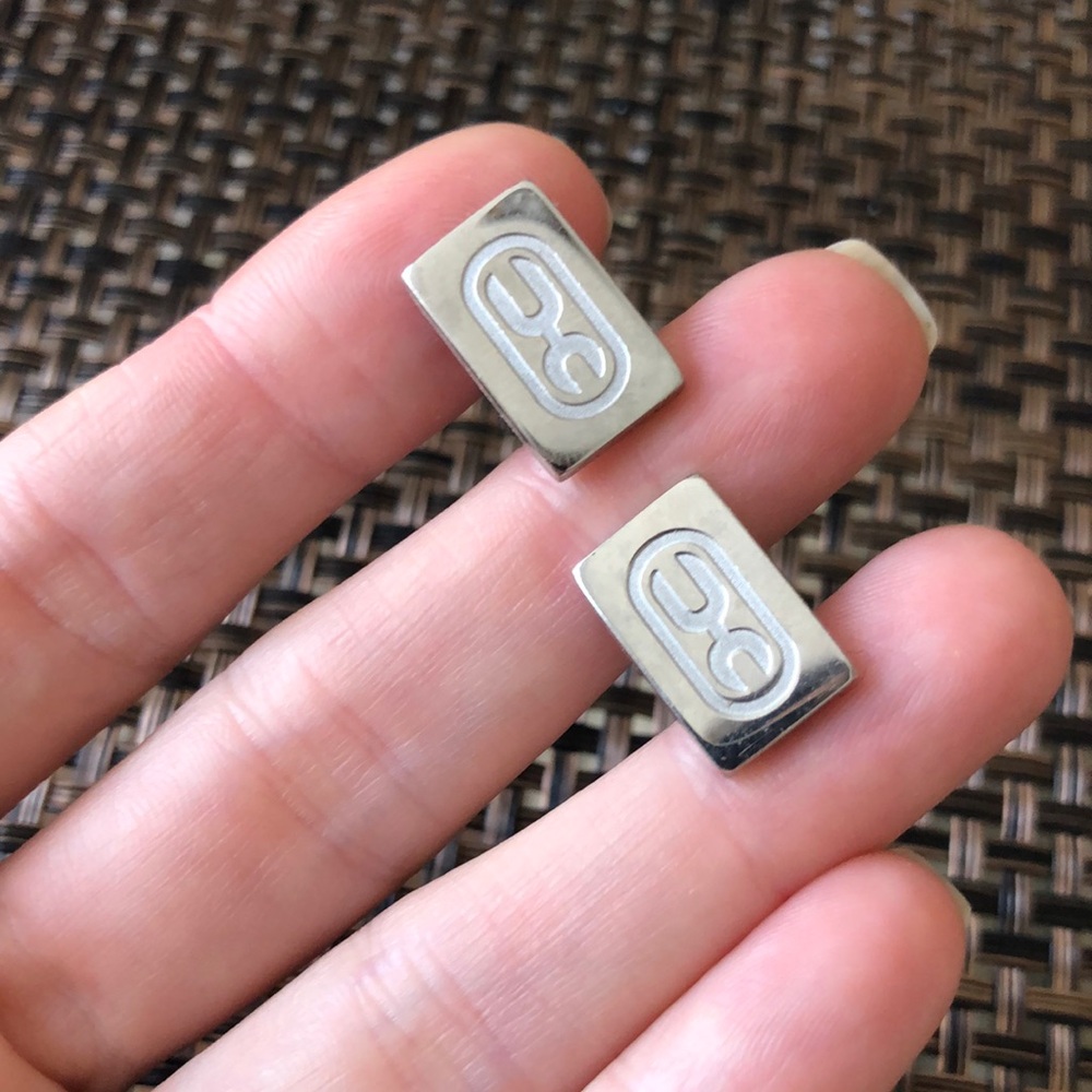 Silver Rectangular Cufflinks - image 1